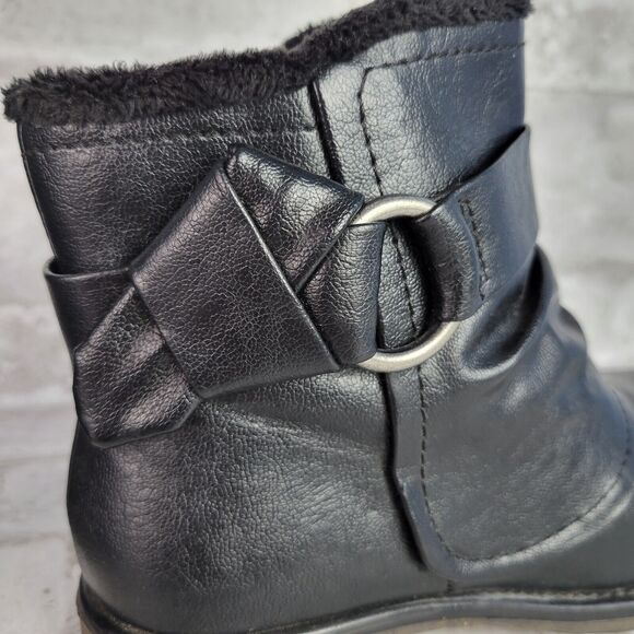 Baretraps Women's Size 6 M Black Side Zip Lined Ankle Boots Fux Fur Booties - Picture 9 of 11